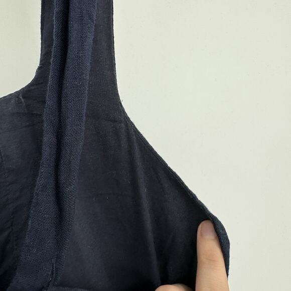 Quince European Linen Fit Flare Midi Dress Women Small Pockets Coastal Capsule - Picture 11 of 12